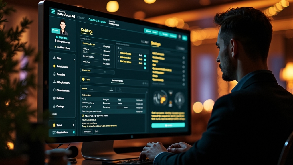 Panel de cuenta de Lazybar con ajustes de perfil y seguridad