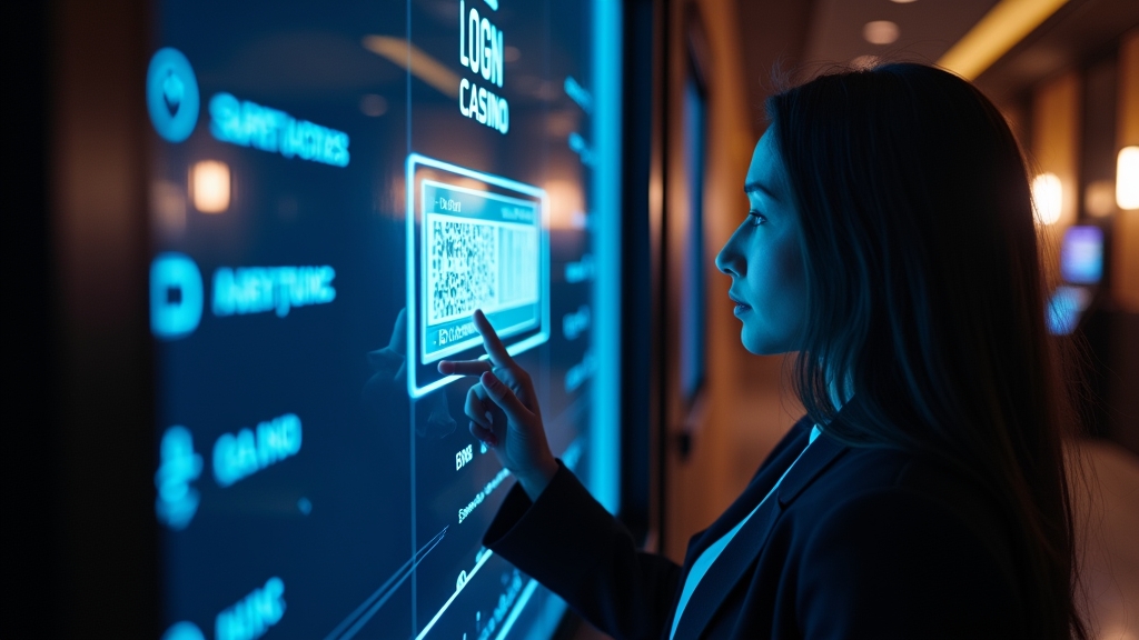 Pantalla de acceso de Lazybar en un entorno de casino oscuro y moderno